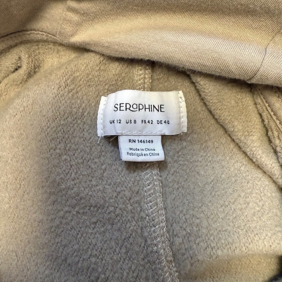 Seraphine Hoodie Jacket Taupe Maternity Nursing Zip-Up Hoodie No Panel Sz 8 - Picture 5 of 7